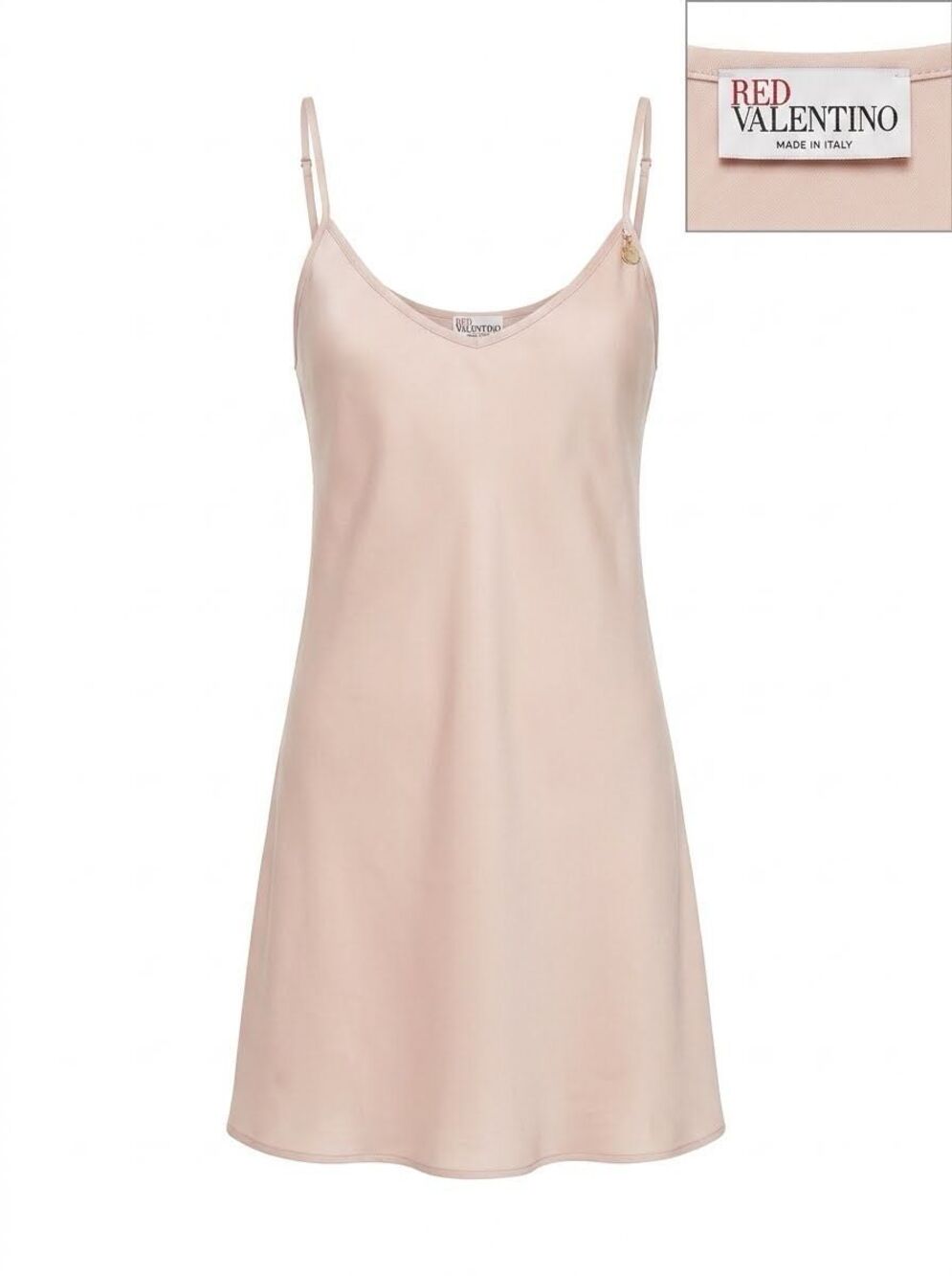 Red Valentino Chemise Slip Dress Nude Pink Minimalist Intimates Size 46 NEW